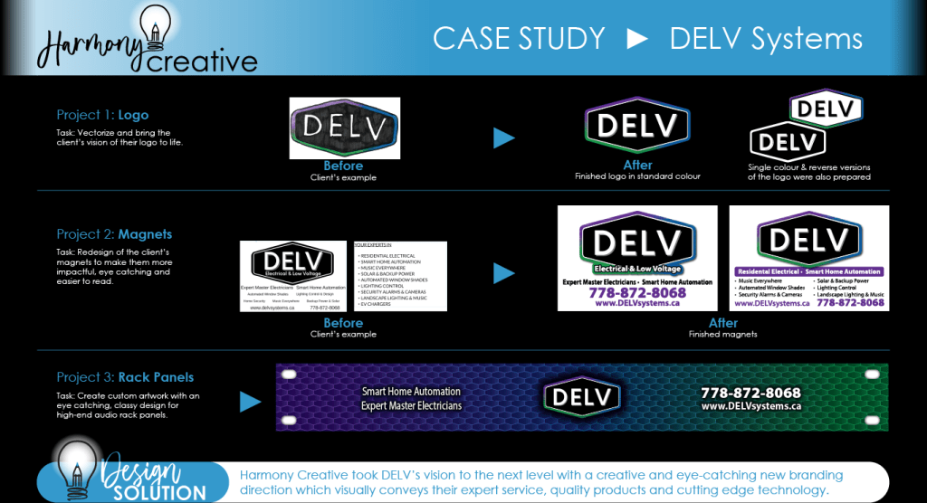 DELV: Logo, branding, magnets, rack panel